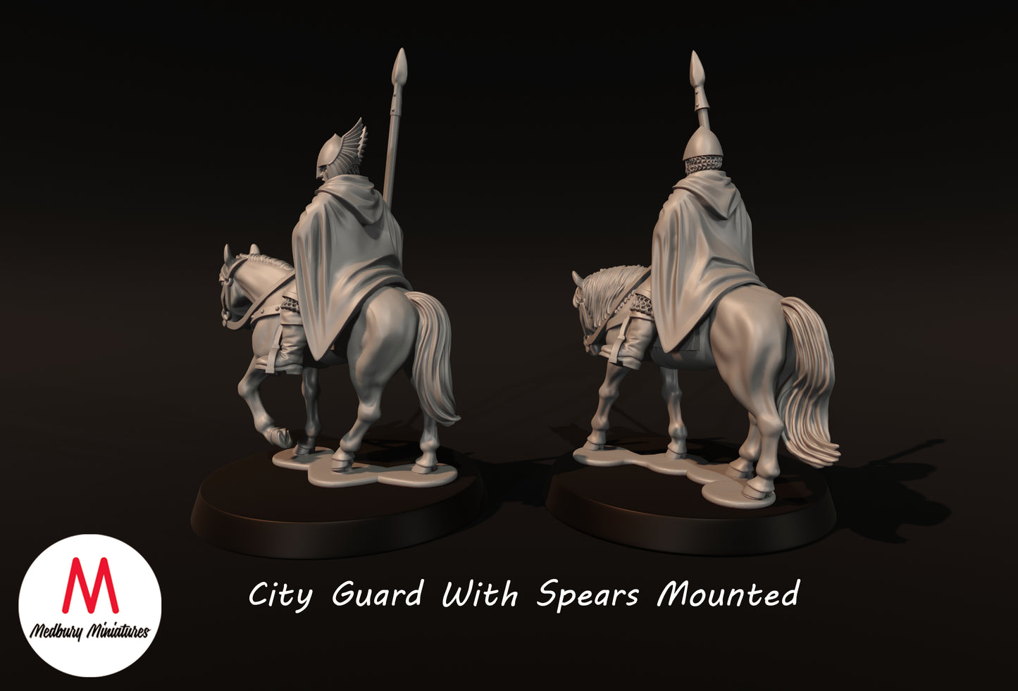 City Guard With Spears Mounted - Medbury Miniatures