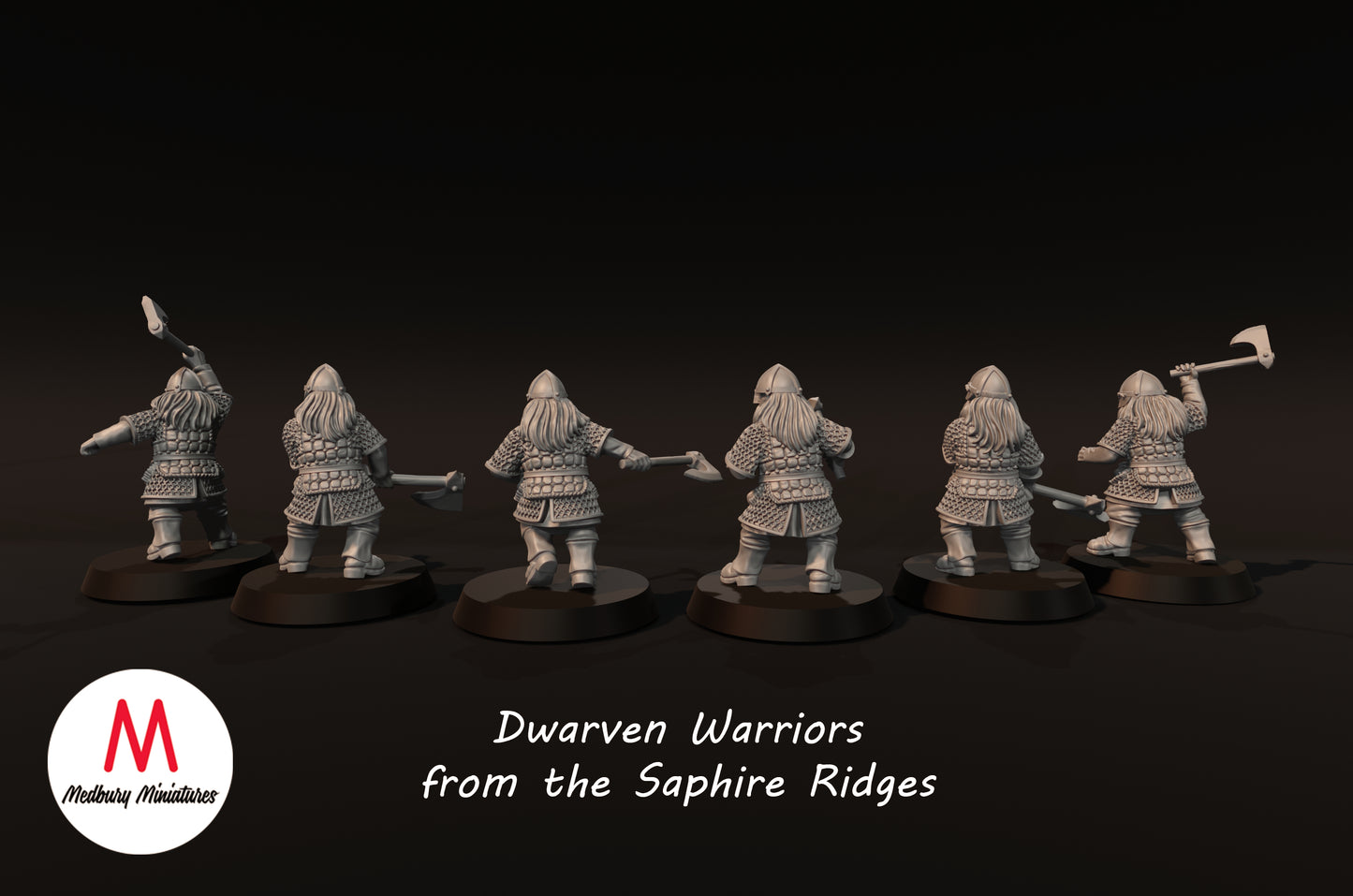 Dwarves of the Sapphire Ridges Dwarf Warriors with Axes - Medbury Miniatures