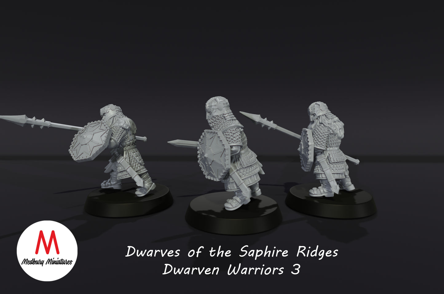 Dwarves of the Sapphire Ridges Dwarf Warriors 3 - Medbury Miniatures