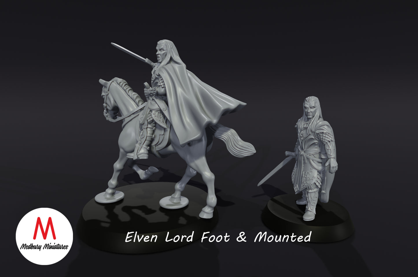 Elven Lord Foot & Mounted  - Medbury Miniatures