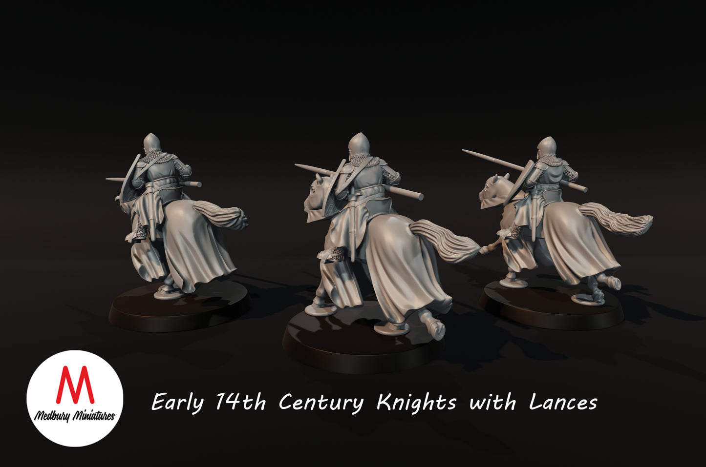 Early 14th Century Knights with Lances - Medbury Miniatures