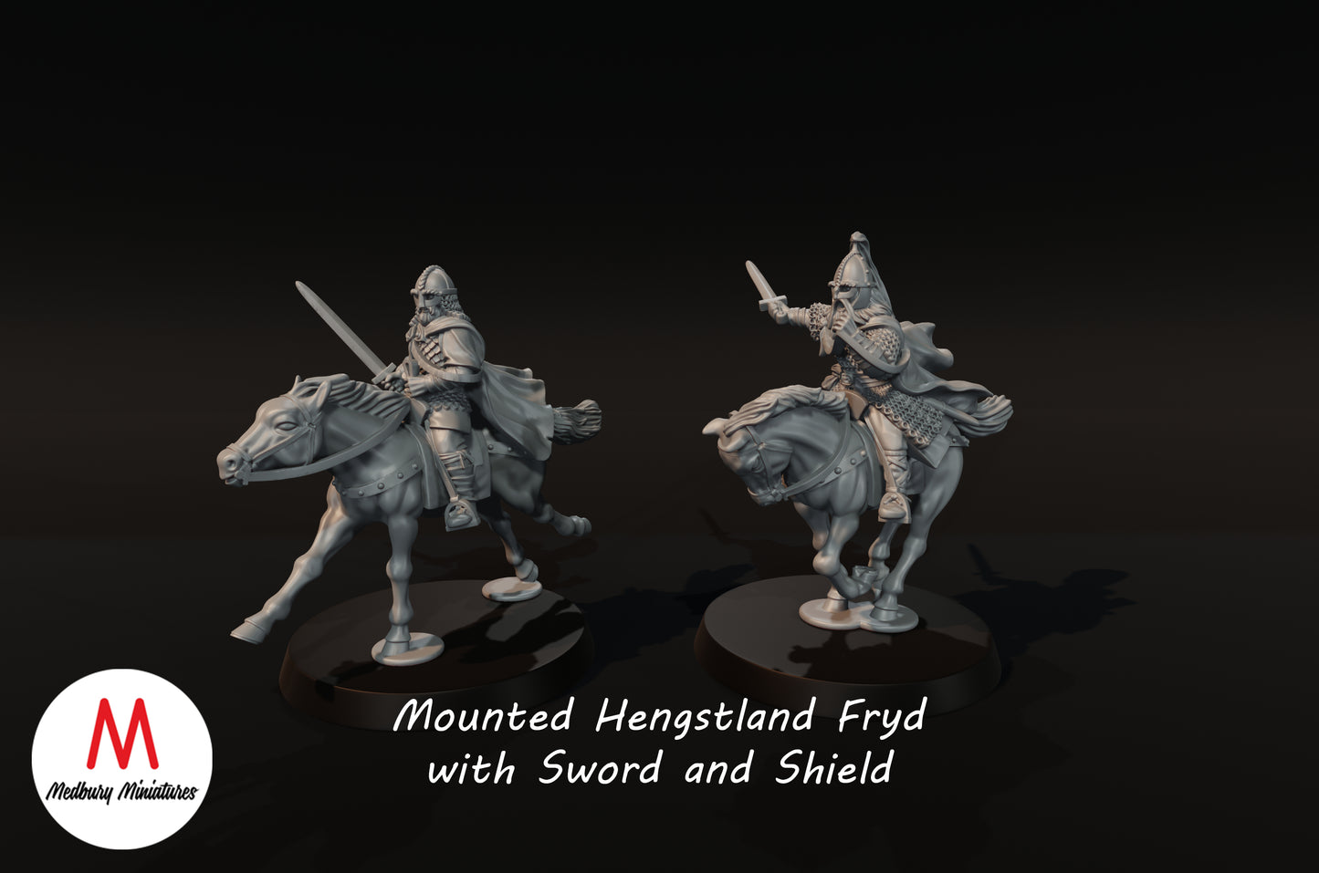 Cavaliers Hengstland avec épées 1 - Medbury Miniatures