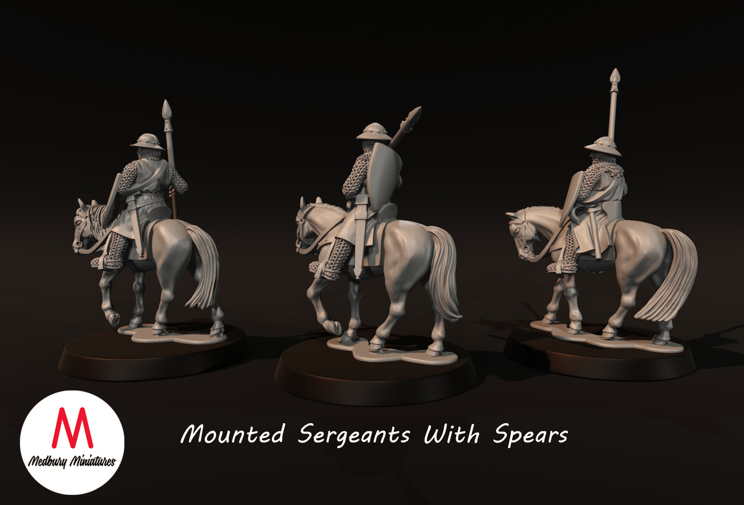 Mounted Sergeants With Spears - Medbury Miniatures