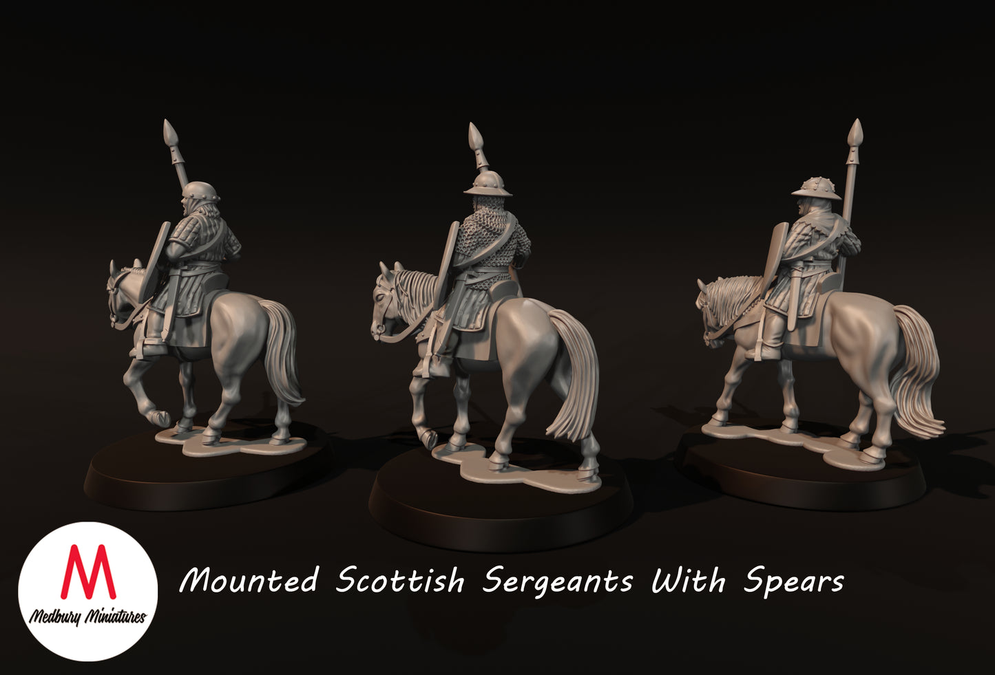 Berittene Schottische Sergeanten mit Speeren - Medbury Miniatures