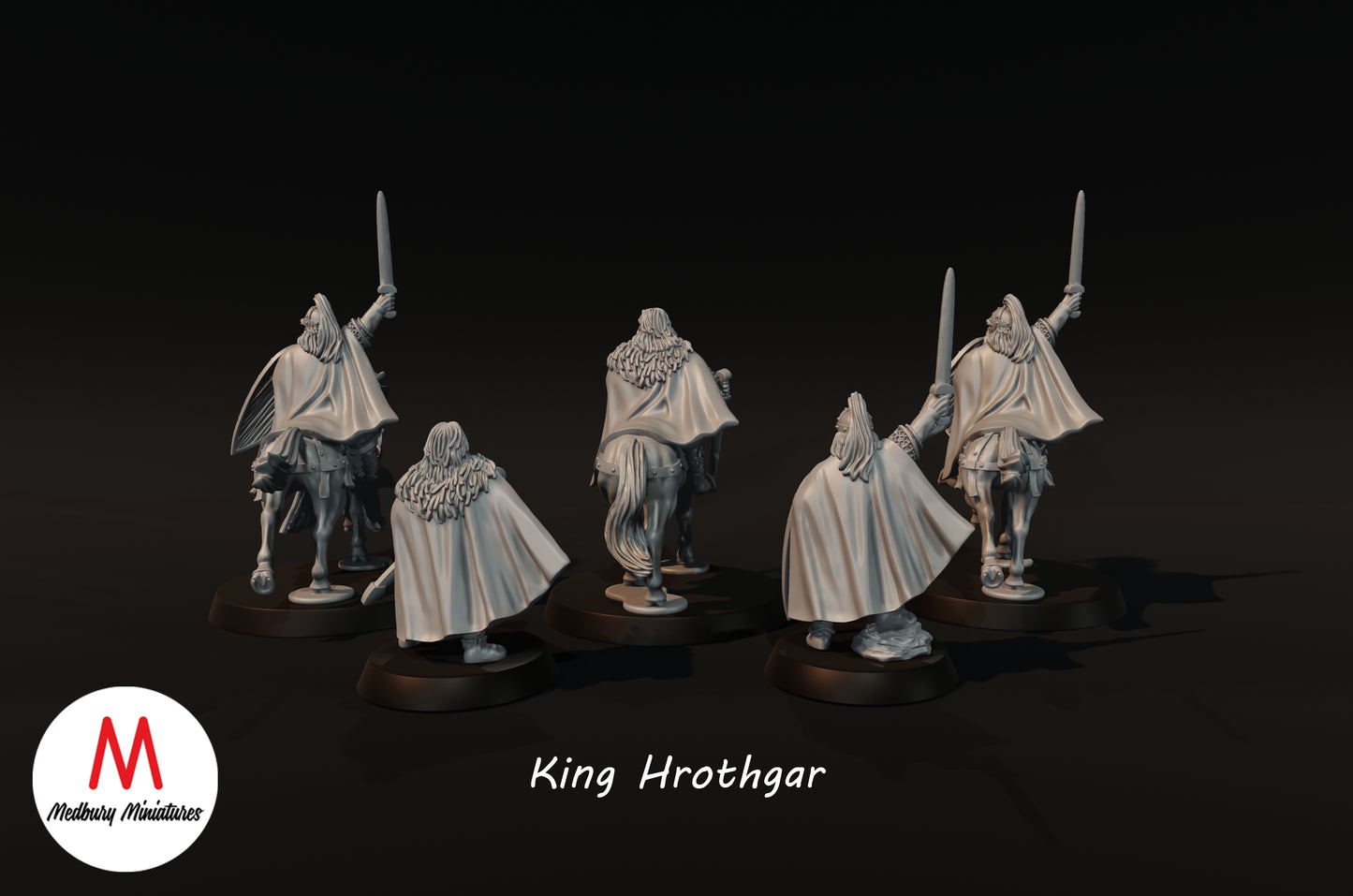 King Hrothgar (Armoured and Unarmoured, on Foot and Mounted) - Medbury Miniatures