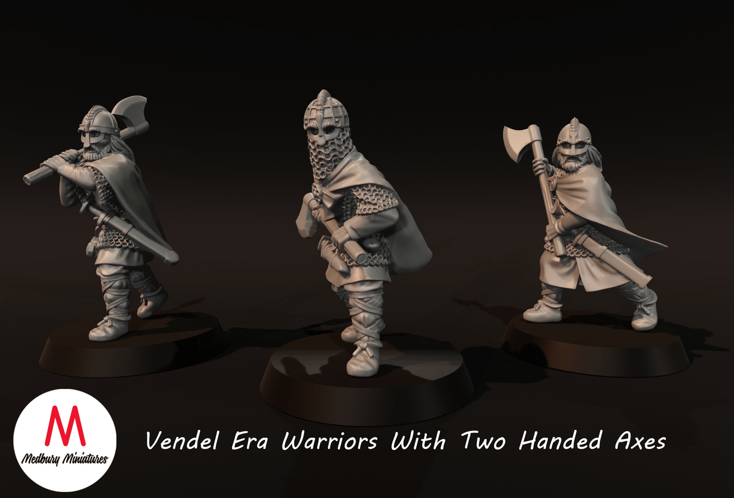 Vendel Era Warriors With Two Handed Axes - Medbury Miniatures