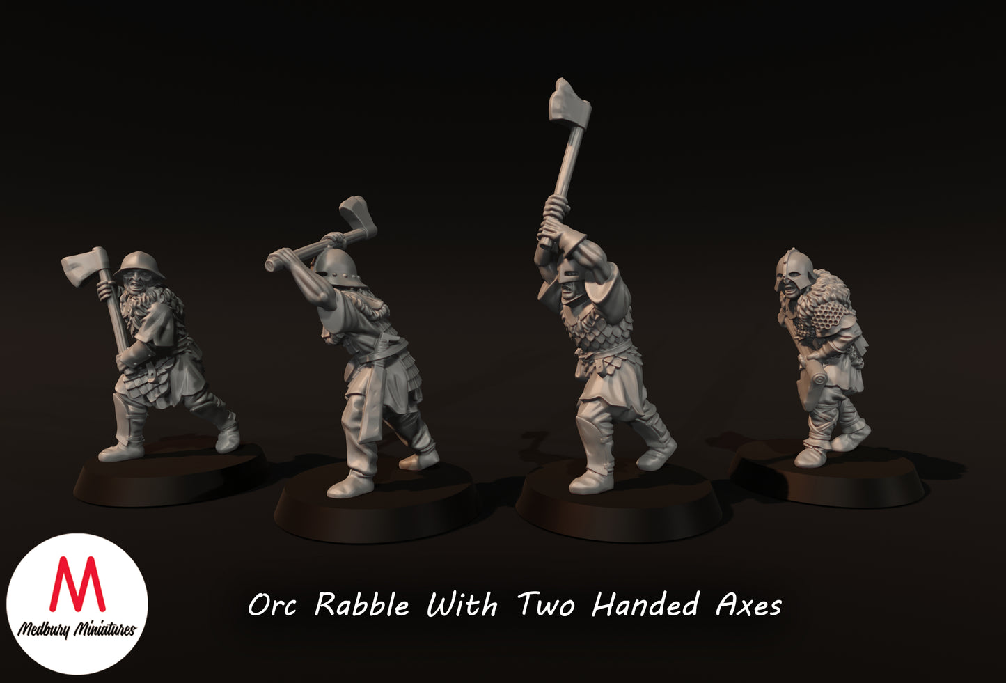 Orc Rabble With Two Handed Axes - Medbury Miniatures