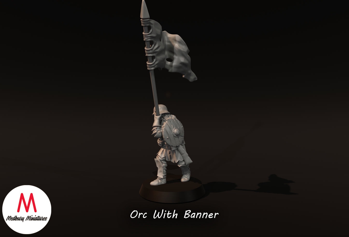 Orc With Banner - Medbury Miniatures