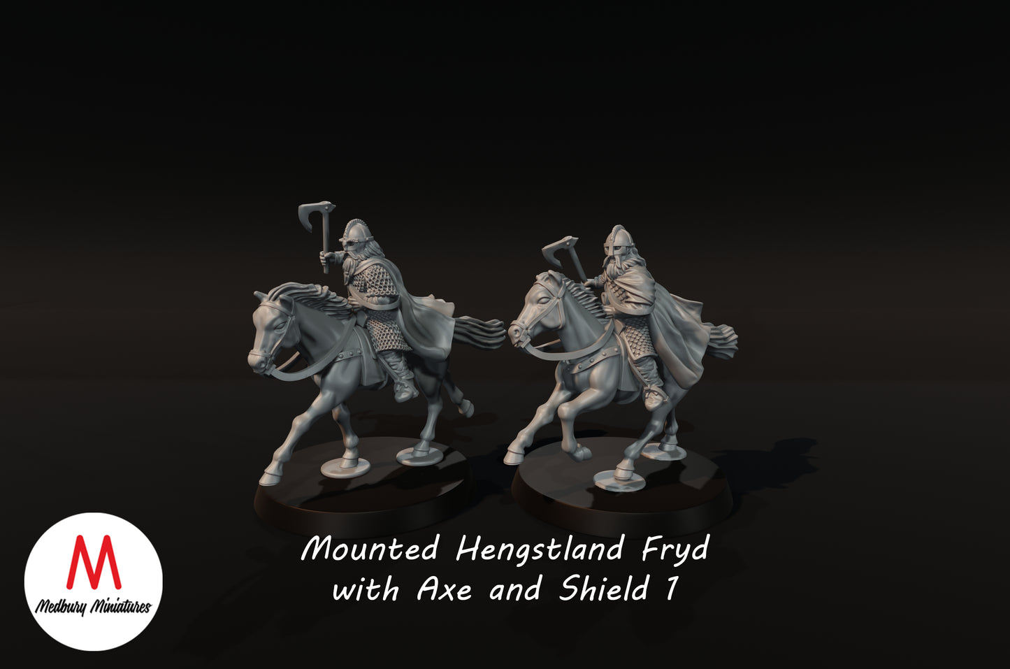 Cavaliers Hengstland avec haches 1 - Medbury Miniatures