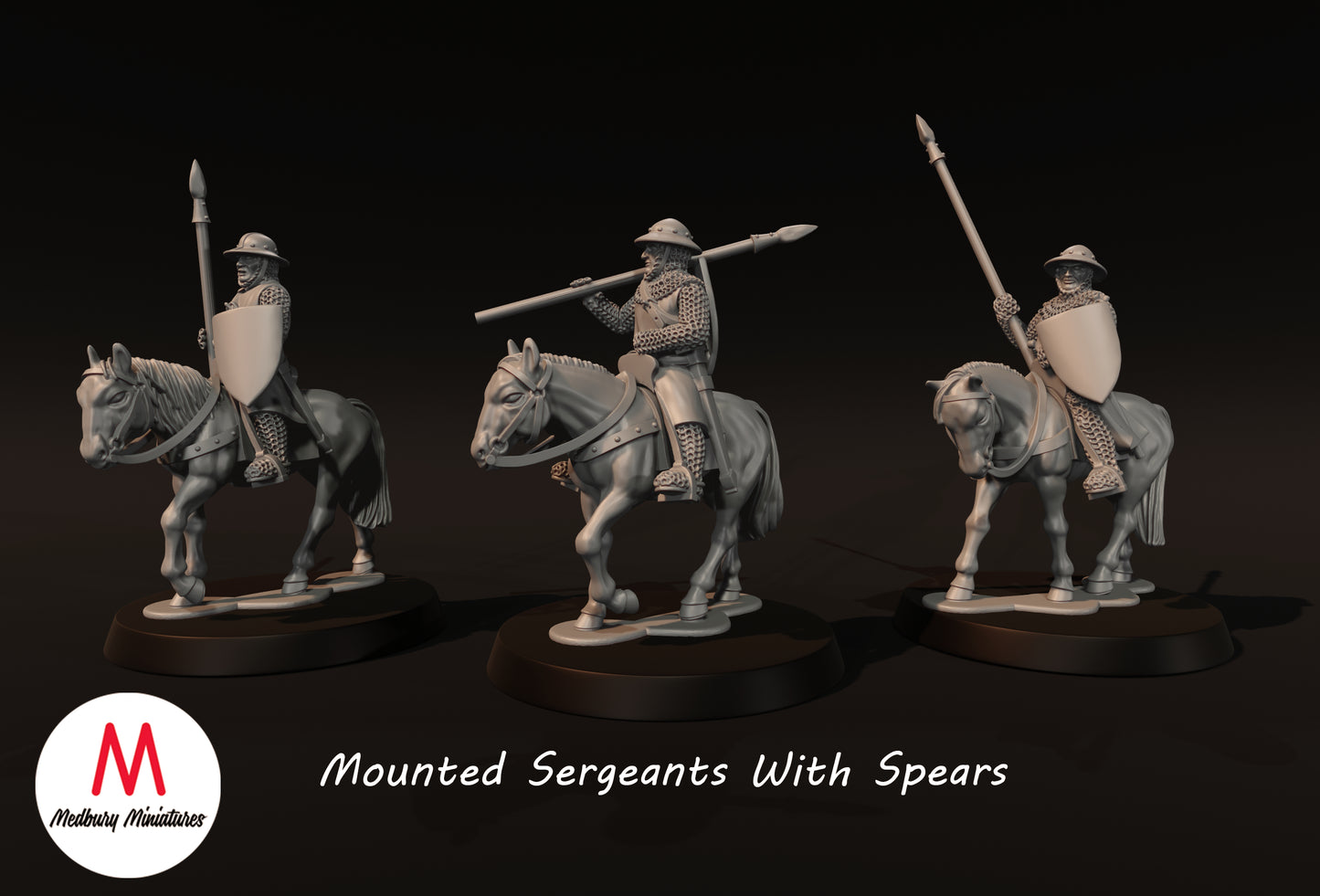 Mounted Sergeants With Spears - Medbury Miniatures