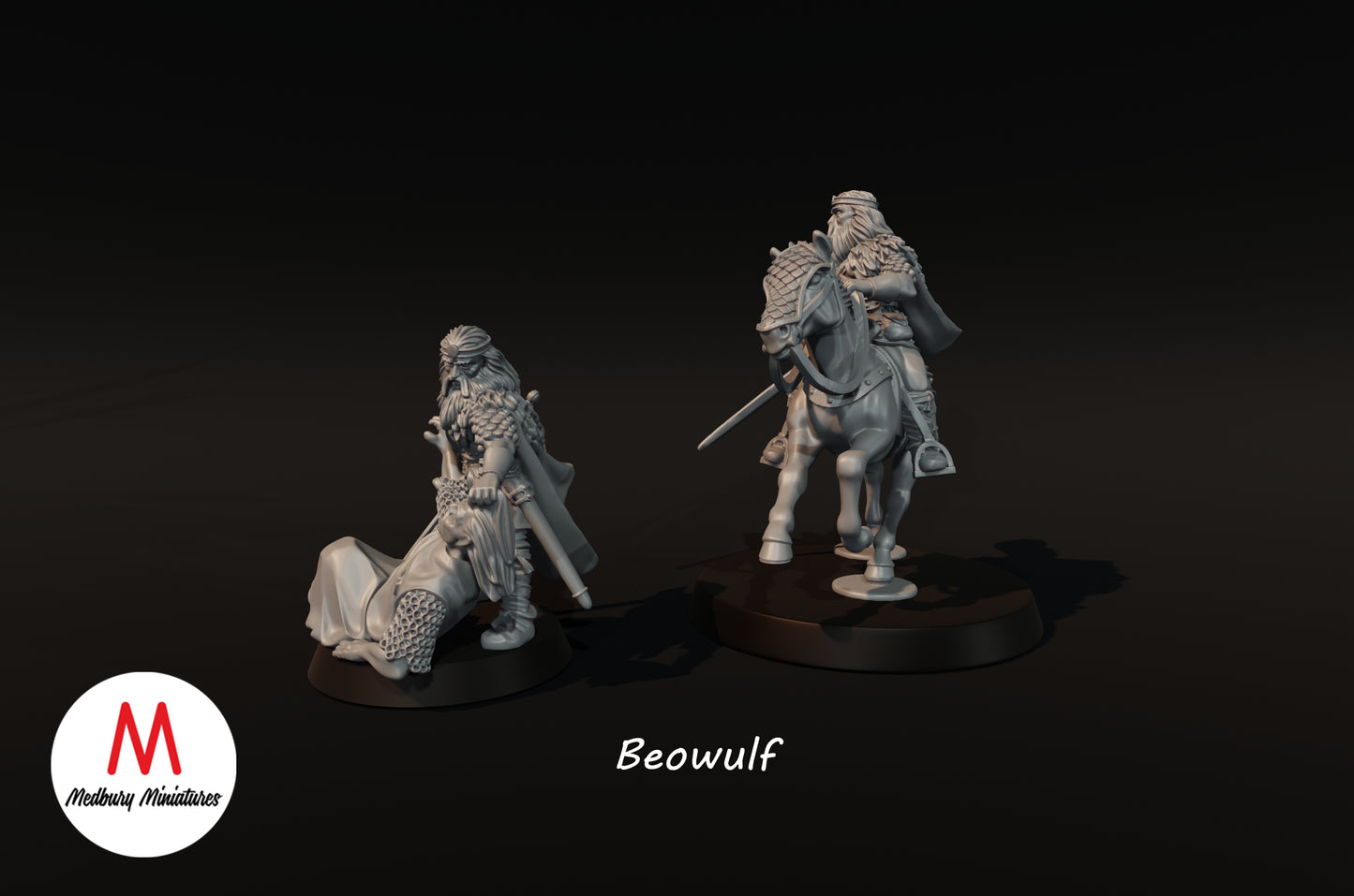 Beowulf on Foot and Mounted - Medbury Miniatures