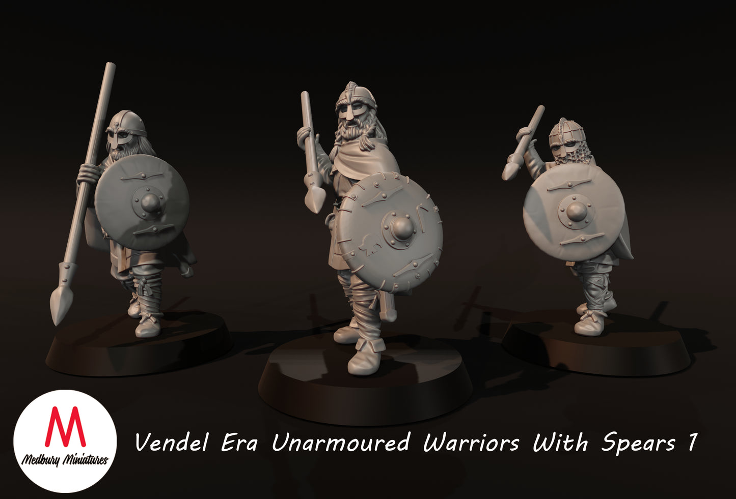 Vendel Era Unarmoured Warriors With Spears 1 - Medbury Miniatures