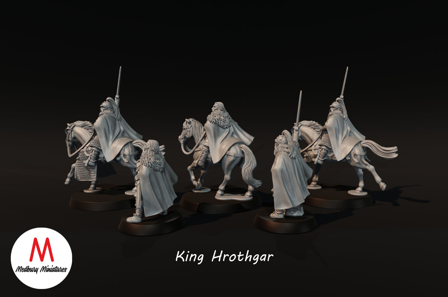 King Hrothgar (Armoured and Unarmoured, on Foot and Mounted) - Medbury Miniatures