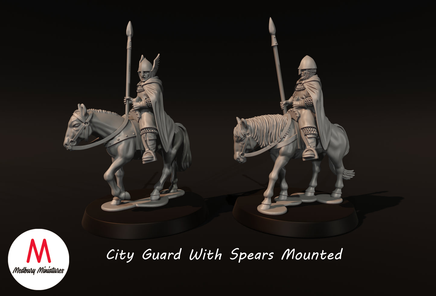 City Guard With Spears Mounted - Medbury Miniatures