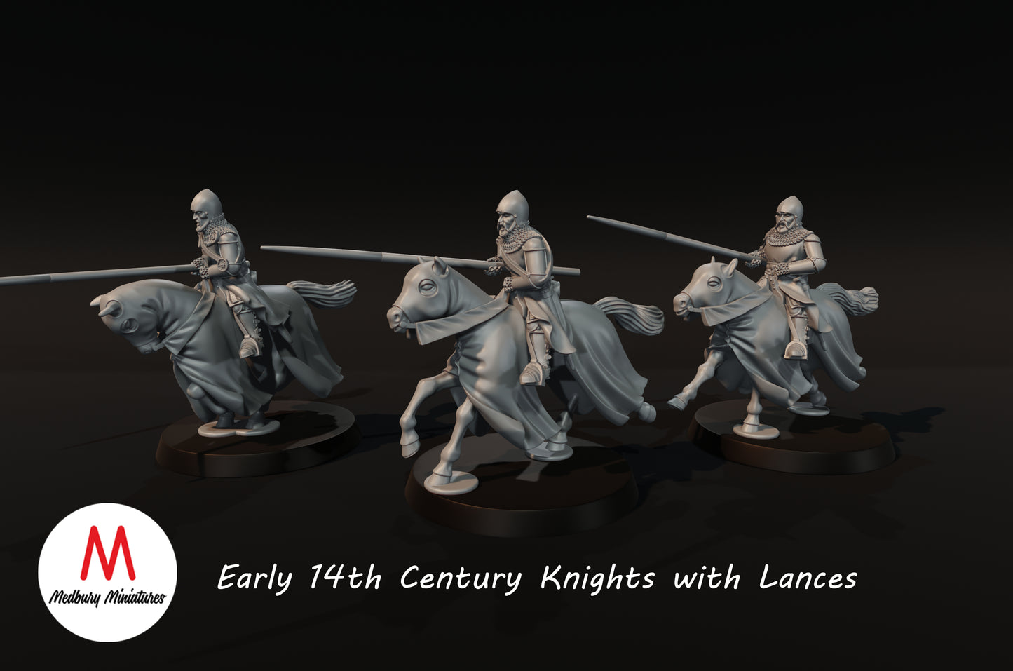 Early 14th Century Knights with Lances - Medbury Miniatures