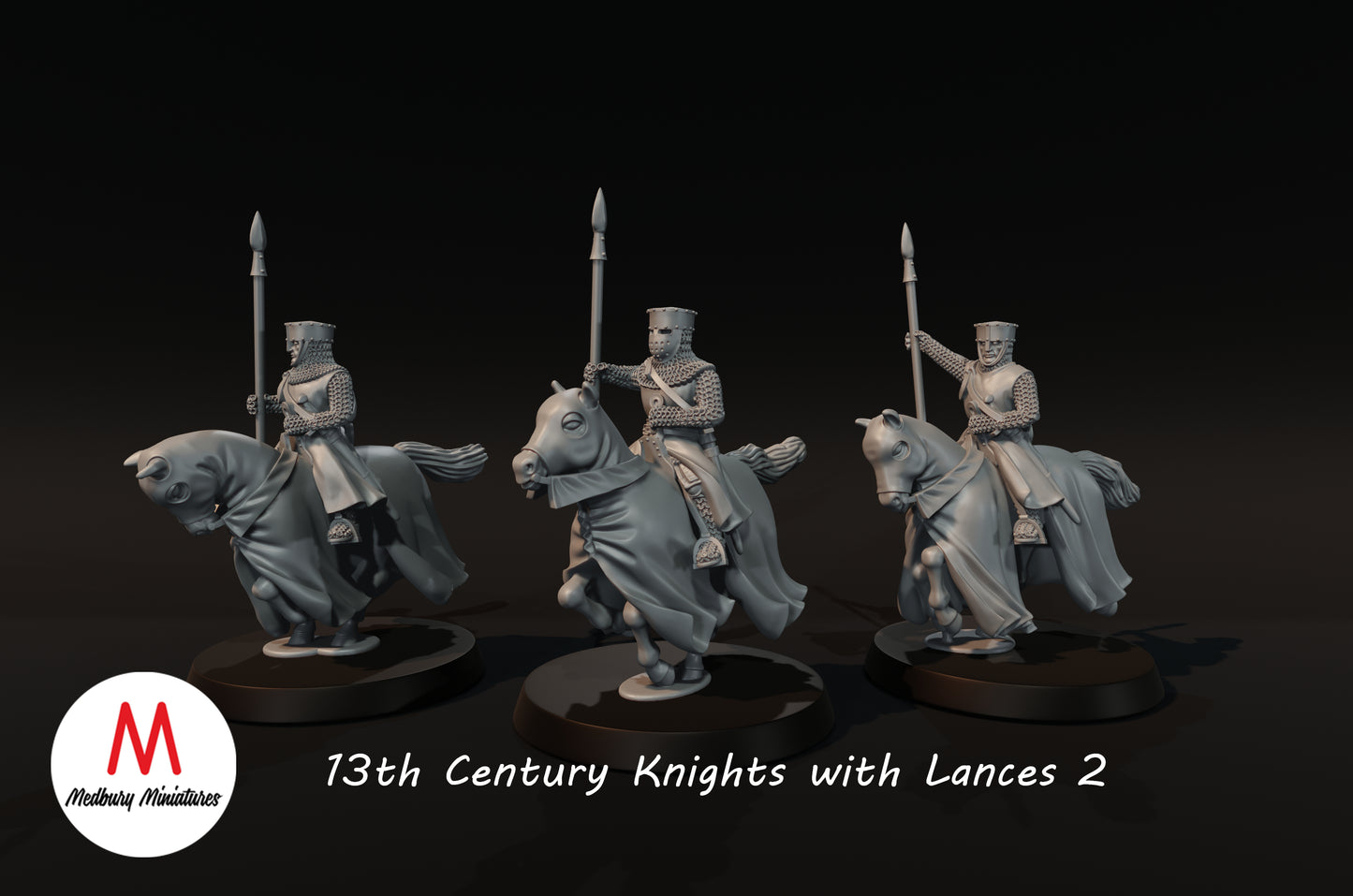 13th Century Knights with Lances 2 - Medbury Miniatures