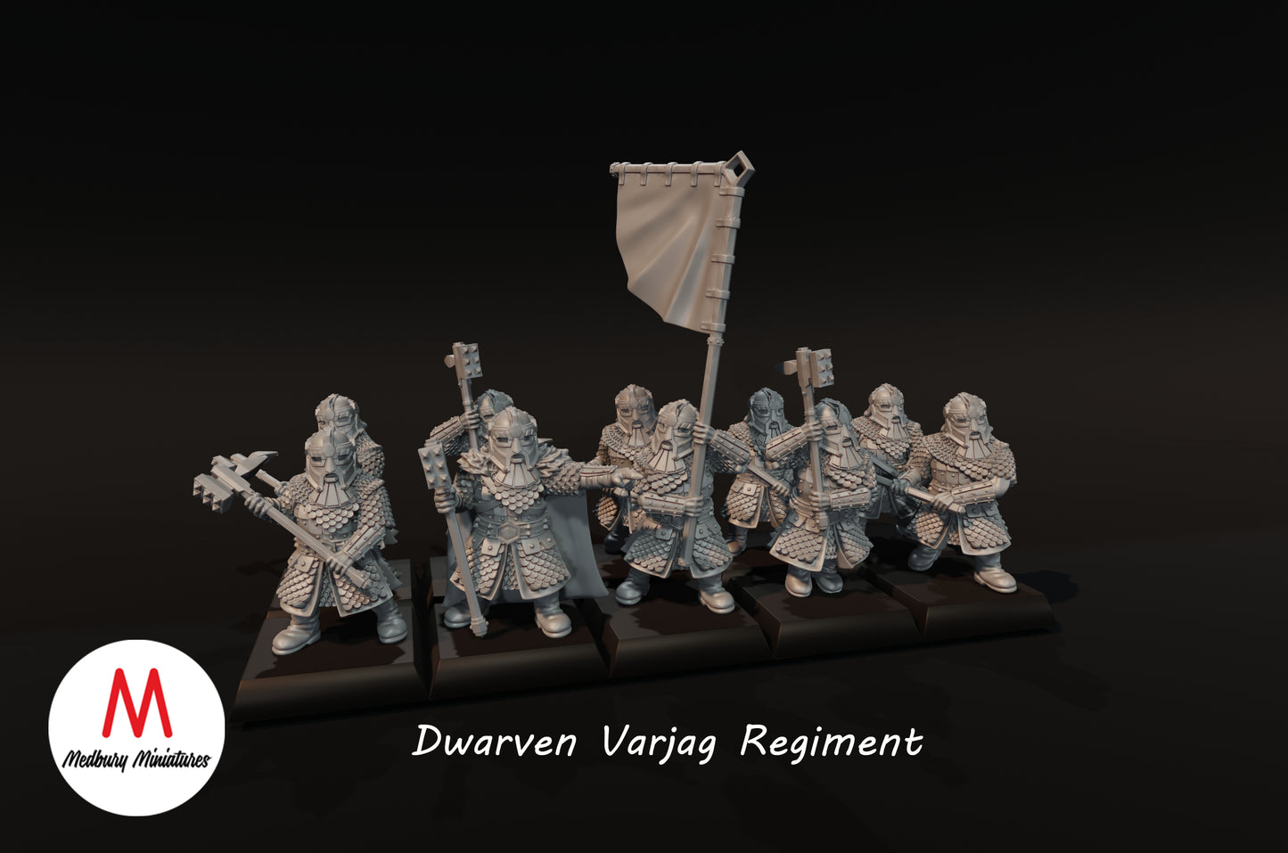 Zwergische Varjag-Kommandanten - Medbury Miniatures