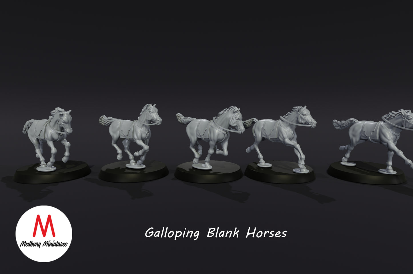 Galloping Blank Horses - Medbury Miniatures