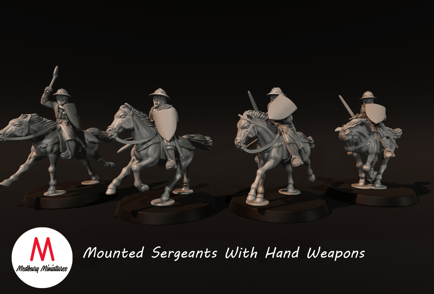 Berittene Sergeanten mit Handwaffen - Medbury Miniatures