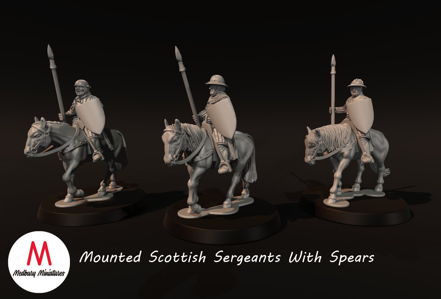 Berittene Schottische Sergeanten mit Speeren - Medbury Miniatures