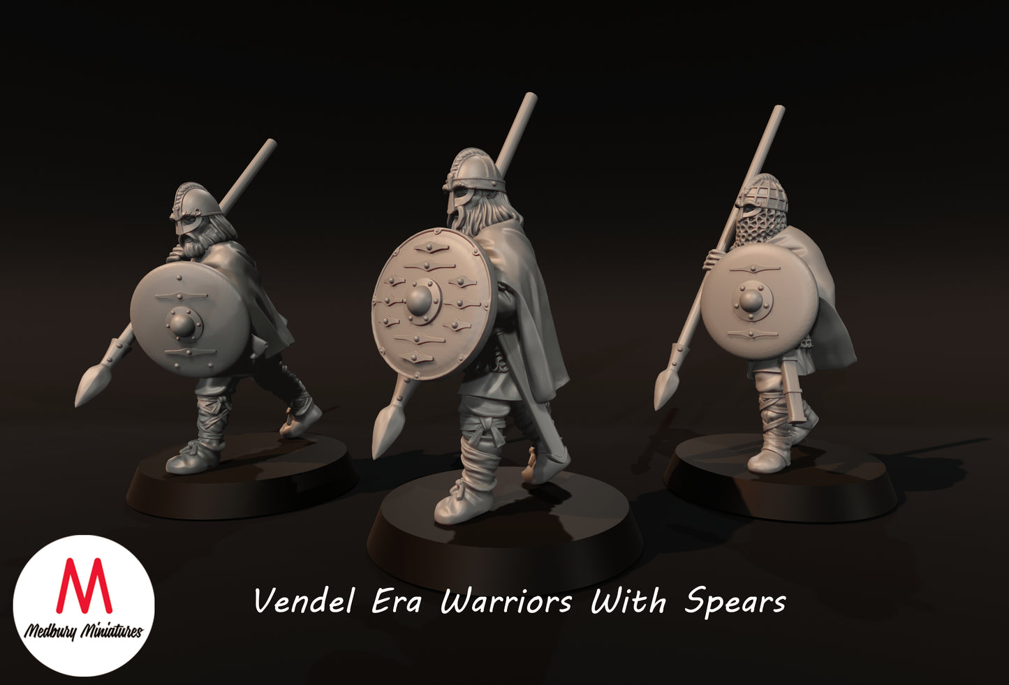 Krieger mit Speeren aus der Vendel-Ära 1 - Medbury Miniatures