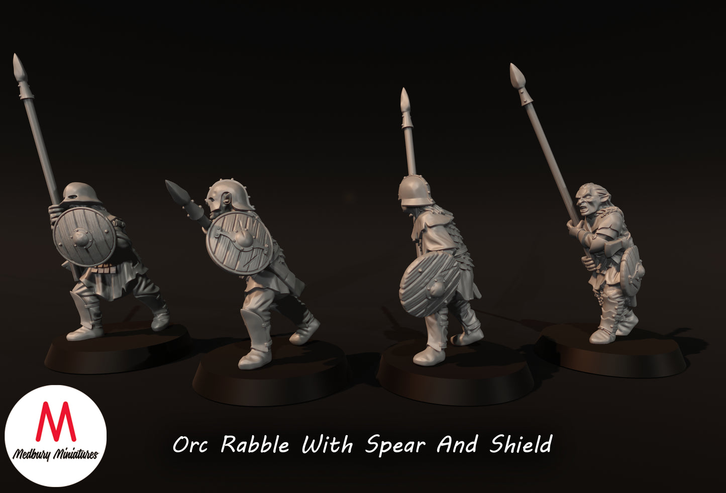 Orc Rabble avec lance et bouclier - Medbury Miniatures