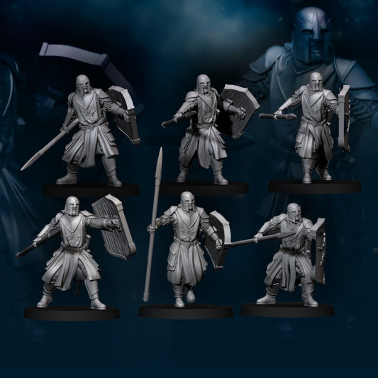 6x Human North Soldier with Spear and Shield - Davale Games