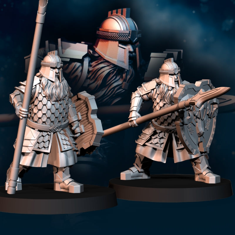 6x Silver Goat Dwarf Spearman - Davale Games