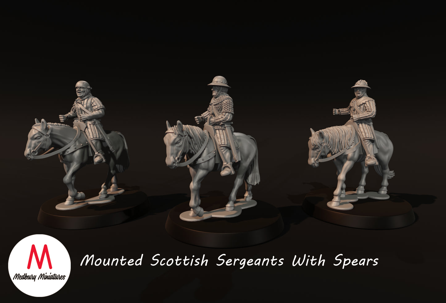 Berittene Schottische Sergeanten mit Speeren - Medbury Miniatures