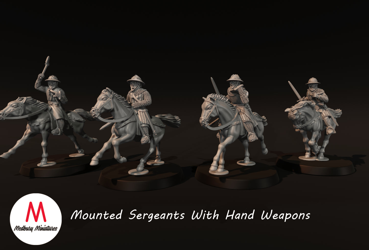 Berittene Sergeanten mit Handwaffen - Medbury Miniatures