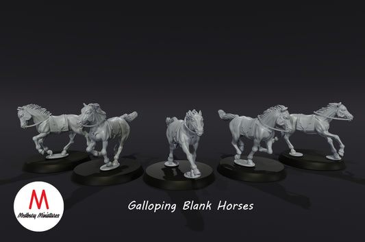 Galloping Blank Horses - Medbury Miniatures