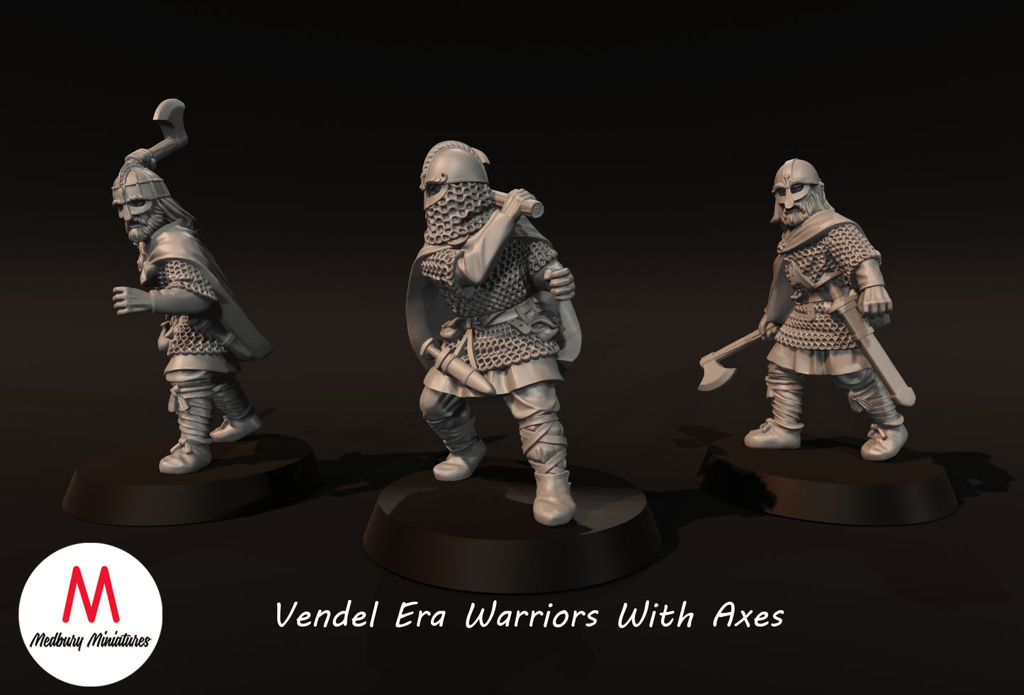 Vendel Era Warriors With Axes - Medbury Miniatures