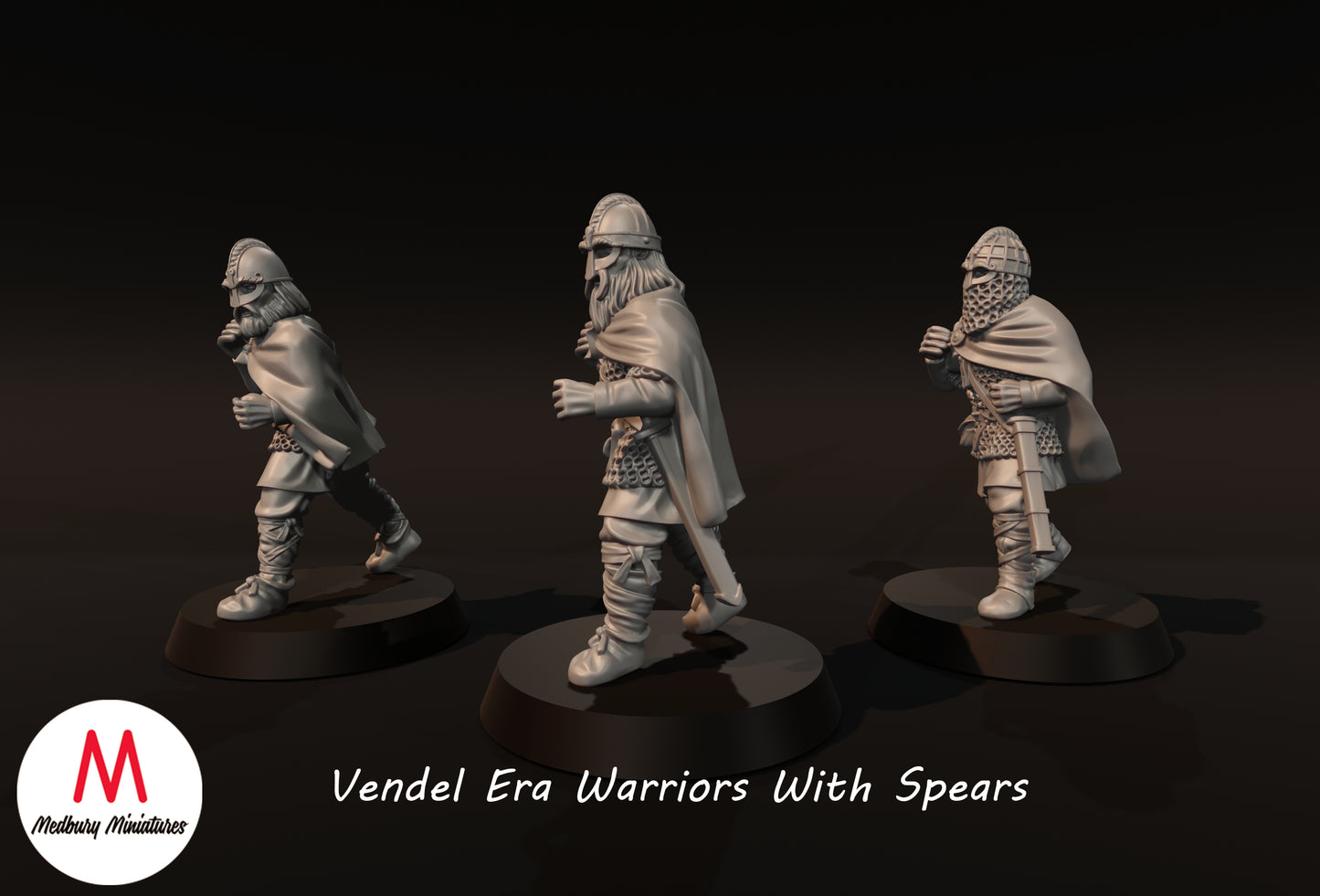 Krieger mit Speeren aus der Vendel-Ära 1 - Medbury Miniatures