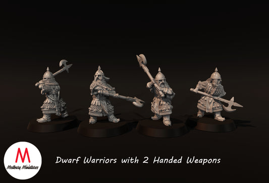 Dwarf Warriors with Axes/Polearms/Mattocks - Medbury Miniatures