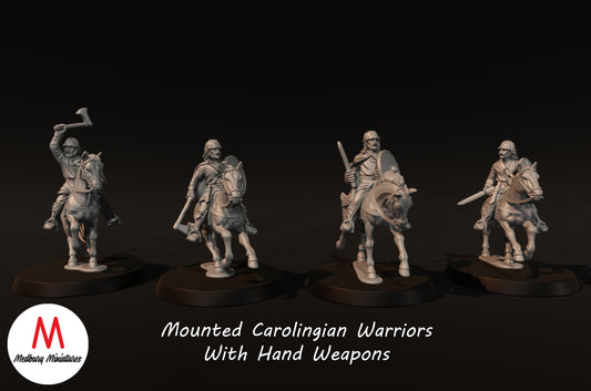 Mounted Carolingian Warriors With Hand Weapons - Medbury Miniatures