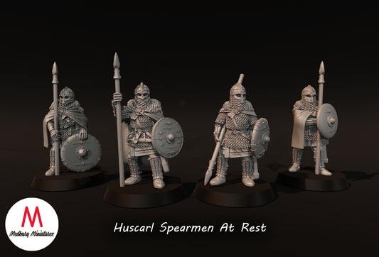 Huscarl Spearmen At Rest - Medbury Miniatures