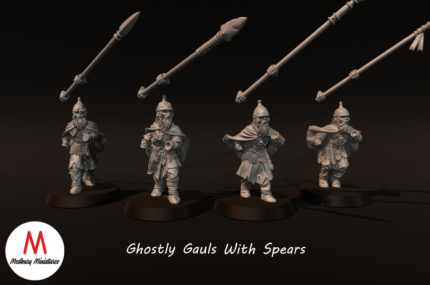 Ghostly Gauls With Spears - Medbury Miniatures