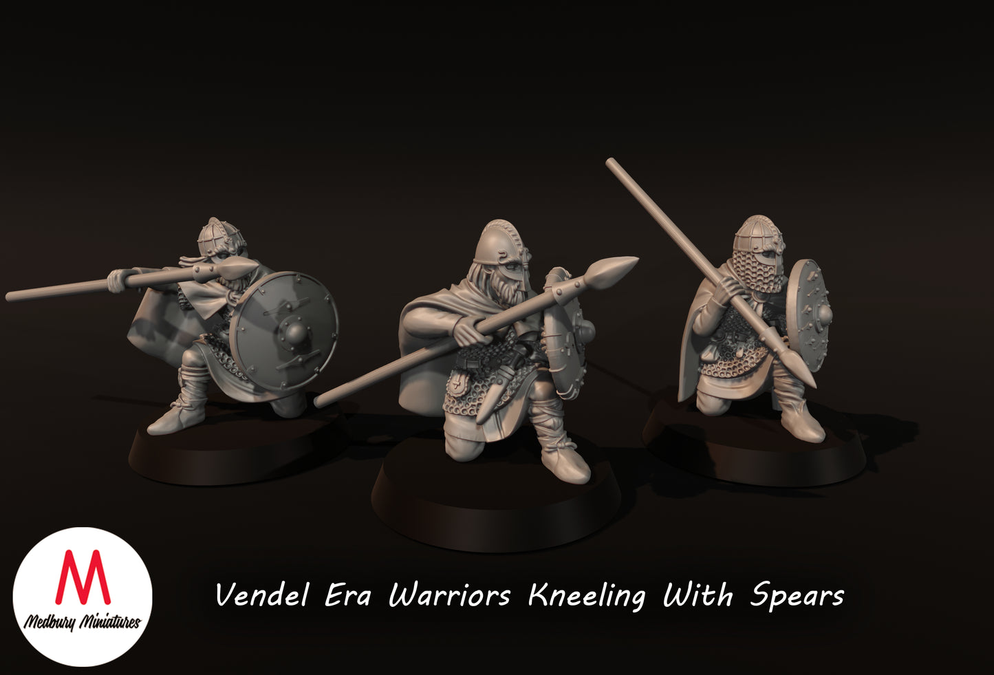 Vendel Era Warriors Kneeling With Spears - Medbury Miniatures