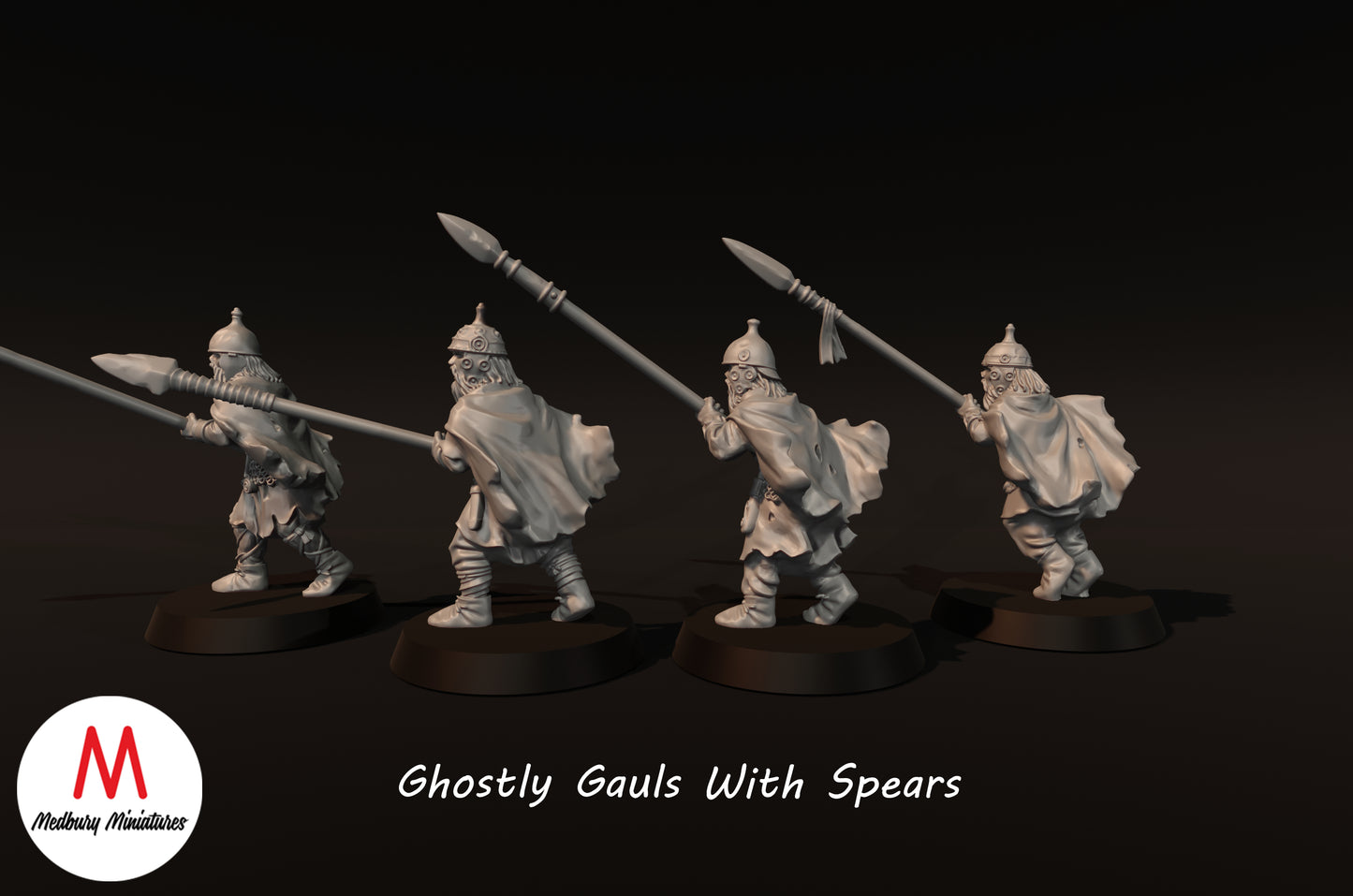 Gaulois fantomatiques avec des lances - Medbury Miniatures