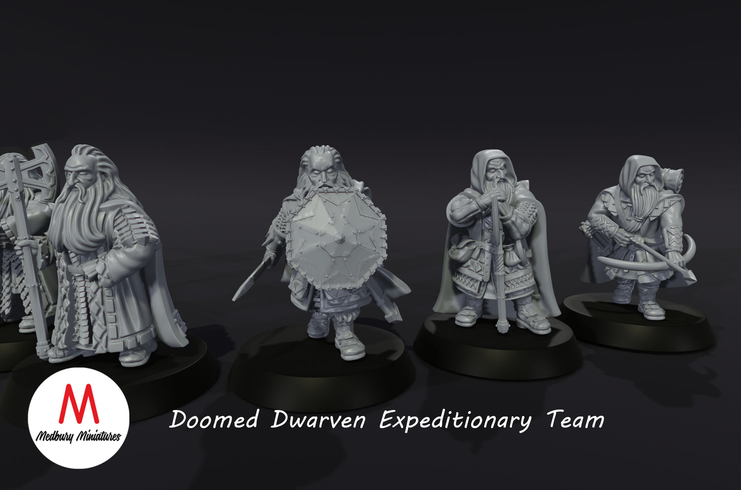 Doomed Dwarven Expeditionary Team - Medbury Miniatures