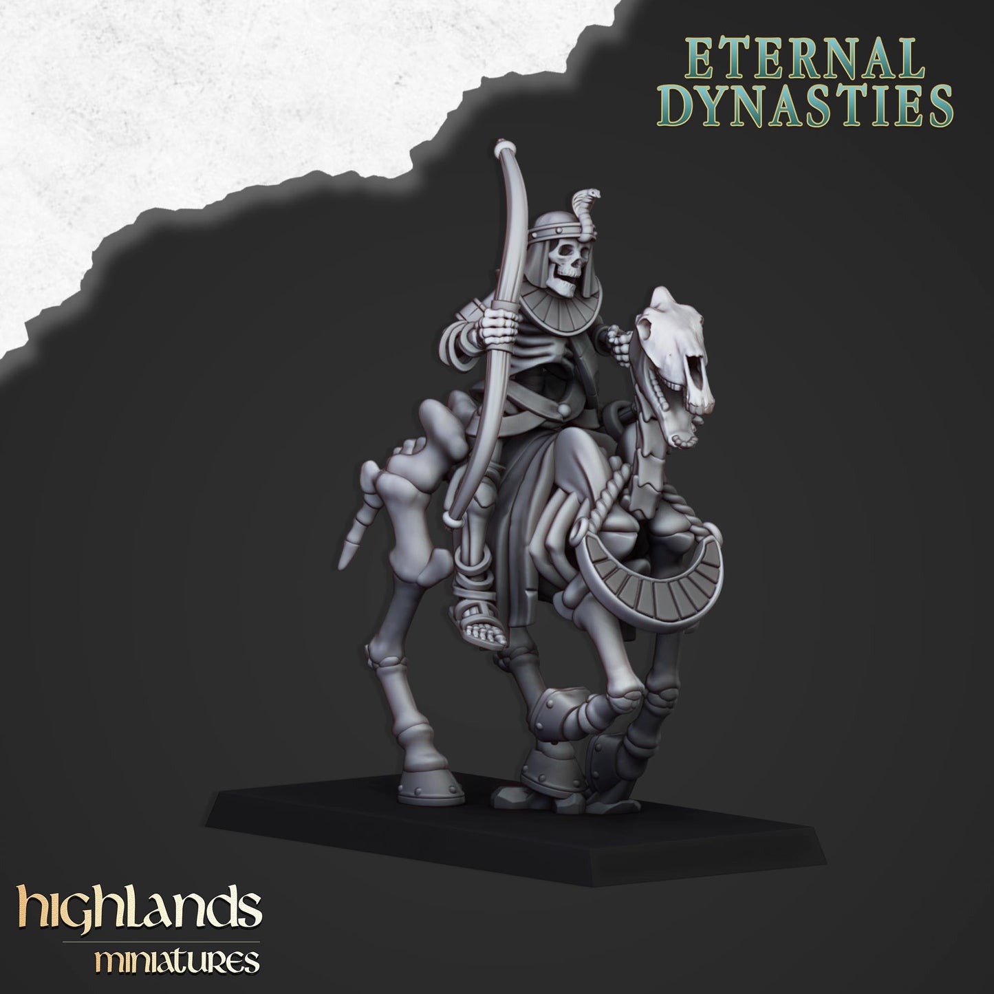 Ancient Skeletal Cavalry with Spears and Bows - Eternal Dynasties - Highlands Miniatures