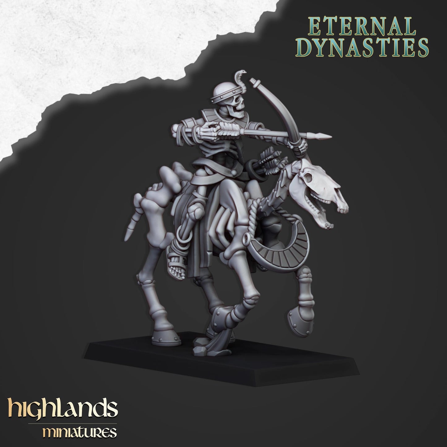 Ancient Skeletal Cavalry with Spears and Bows - Eternal Dynasties - Highlands Miniatures