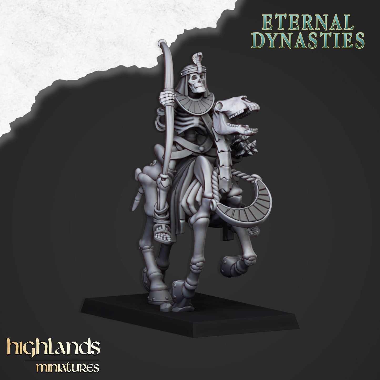 Ancient Skeletal Cavalry with Spears and Bows - Eternal Dynasties - Highlands Miniatures