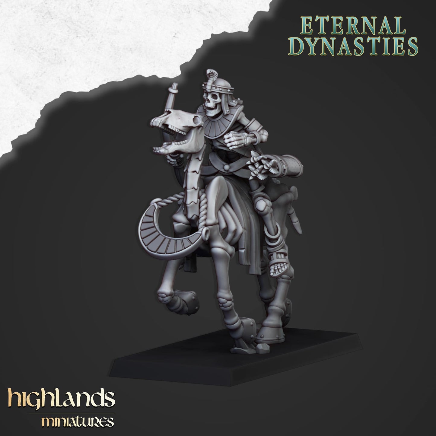 Ancient Skeletal Cavalry with Spears and Bows - Eternal Dynasties - Highlands Miniatures