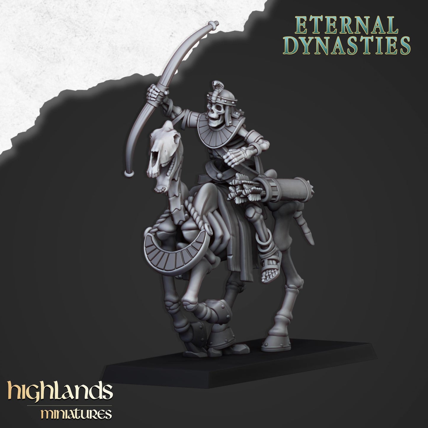 Ancient Skeletal Cavalry with Spears and Bows - Eternal Dynasties - Highlands Miniatures