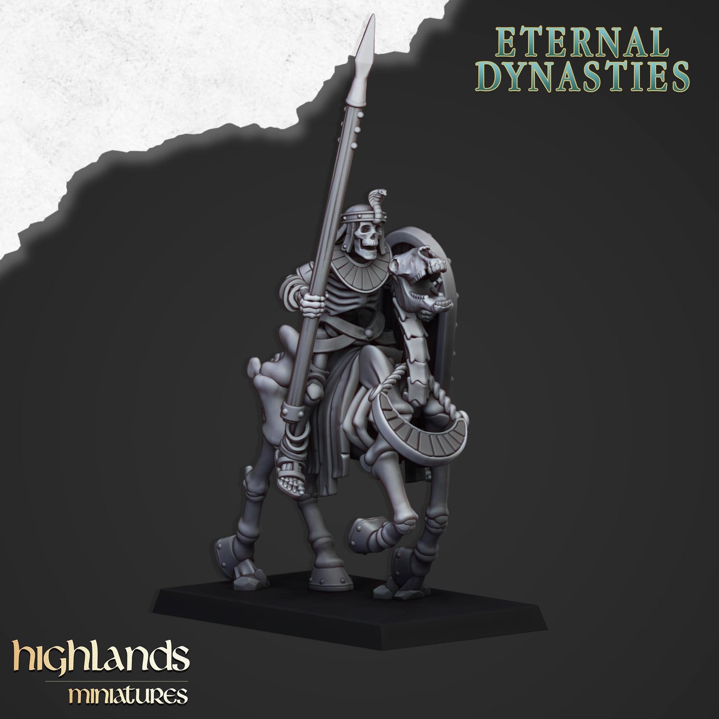 Ancient Skeletal Cavalry with Spears and Bows - Eternal Dynasties - Highlands Miniatures