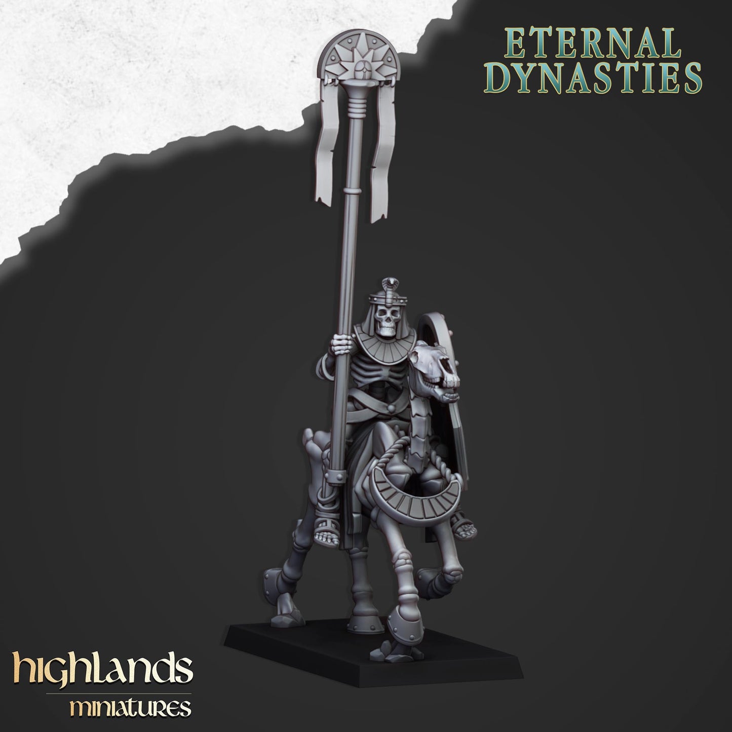 Ancient Skeletal Cavalry with Spears and Bows - Eternal Dynasties - Highlands Miniatures