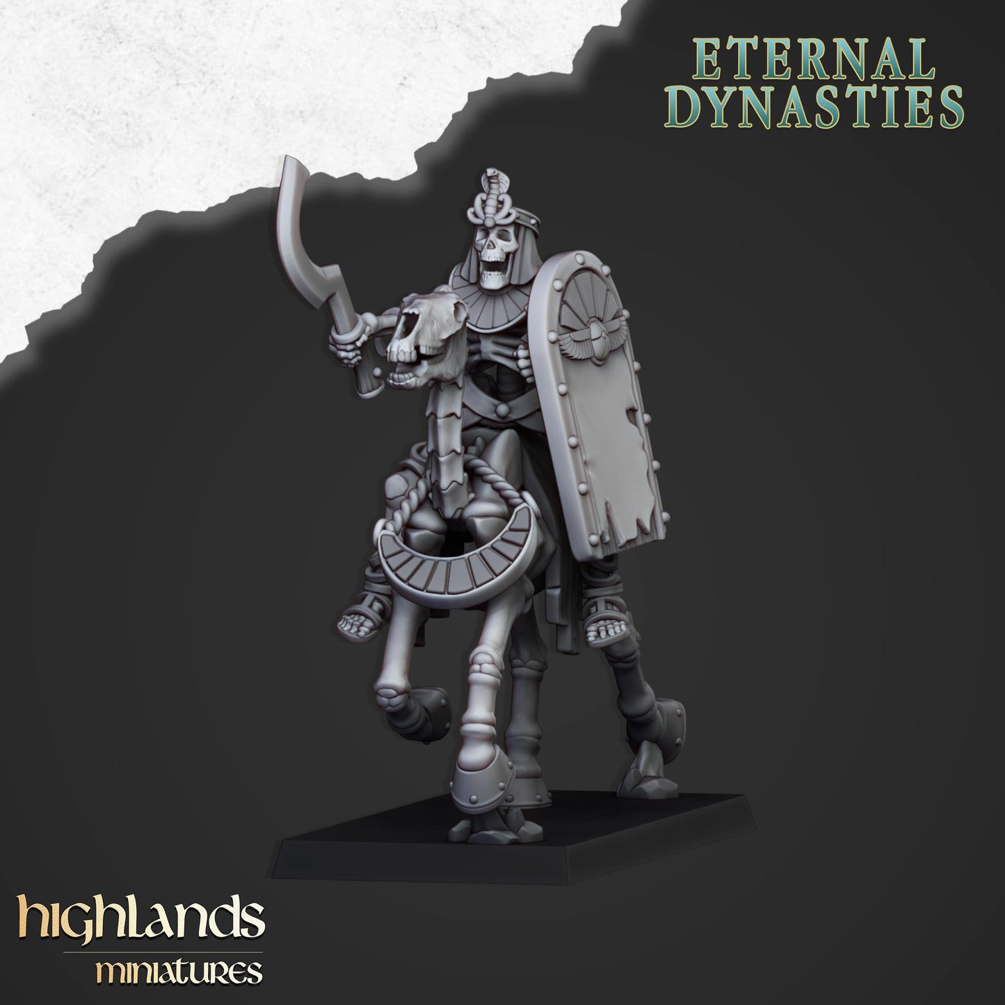 Ancient Skeletal Cavalry with Spears and Bows - Eternal Dynasties - Highlands Miniatures