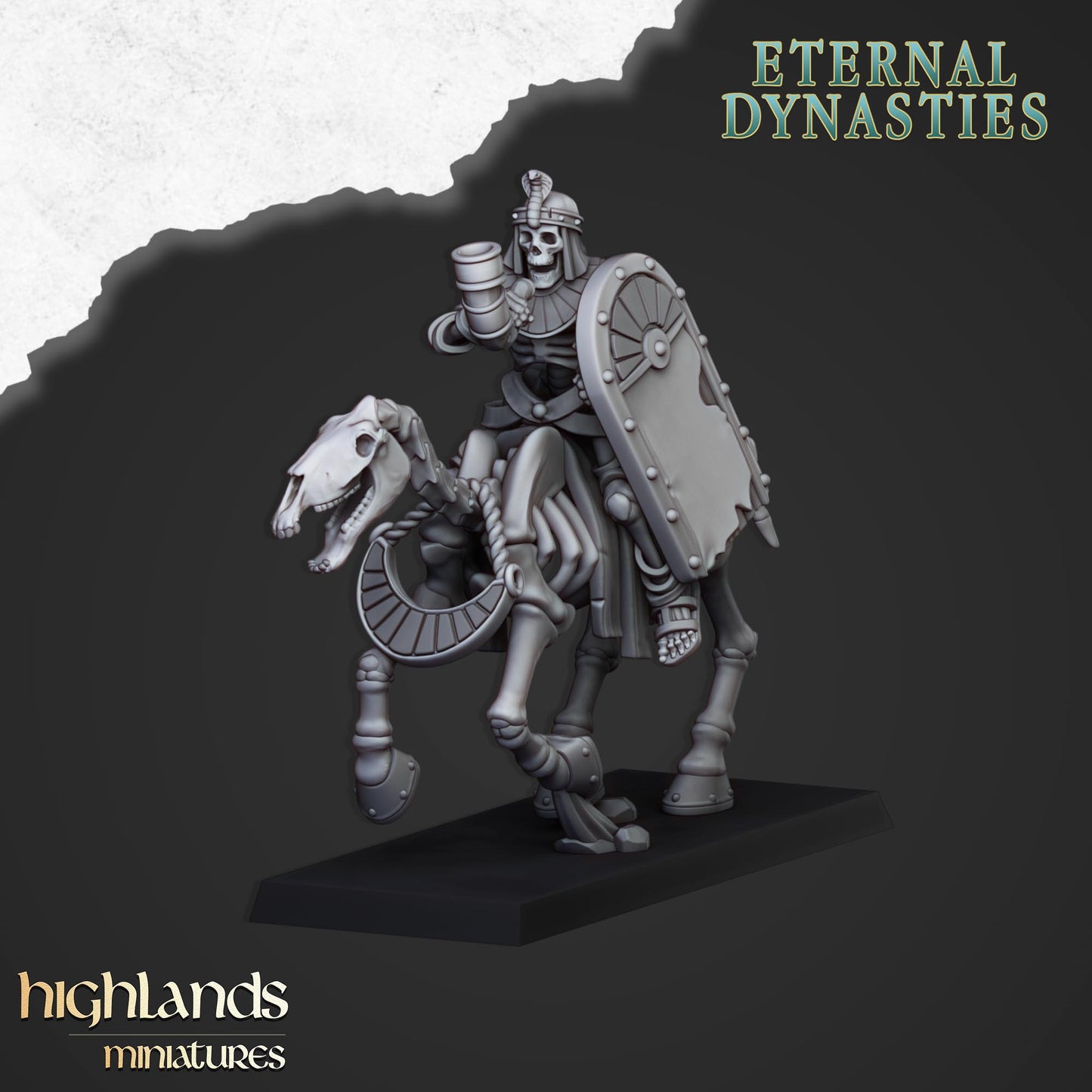 Ancient Skeletal Cavalry with Spears and Bows - Eternal Dynasties - Highlands Miniatures