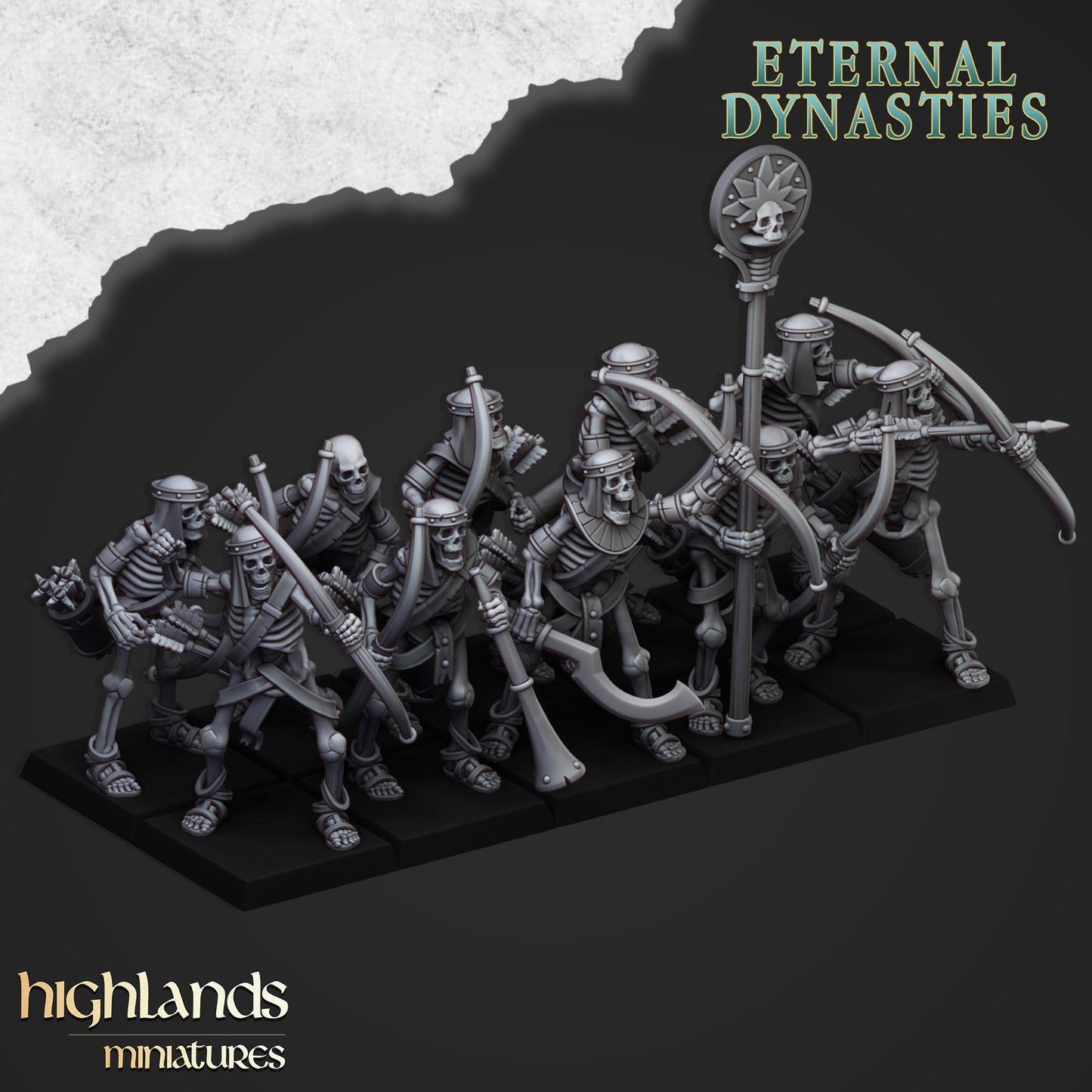 Ancient Skeletons with Bows - Eternal Dynasties - Highlands Miniatures